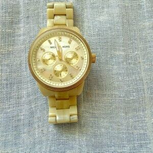 Michael Kors ‘Bone’ Watch w/ Pearl and Gold Face